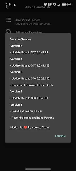 Honista Lite APK download flow