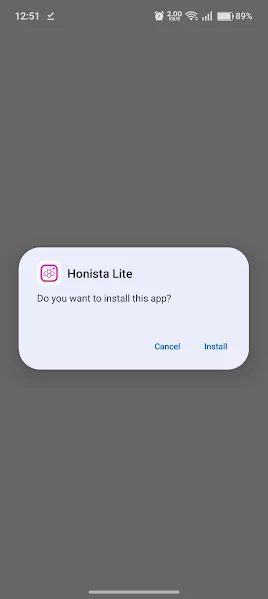 Honista Lite app interface on Android